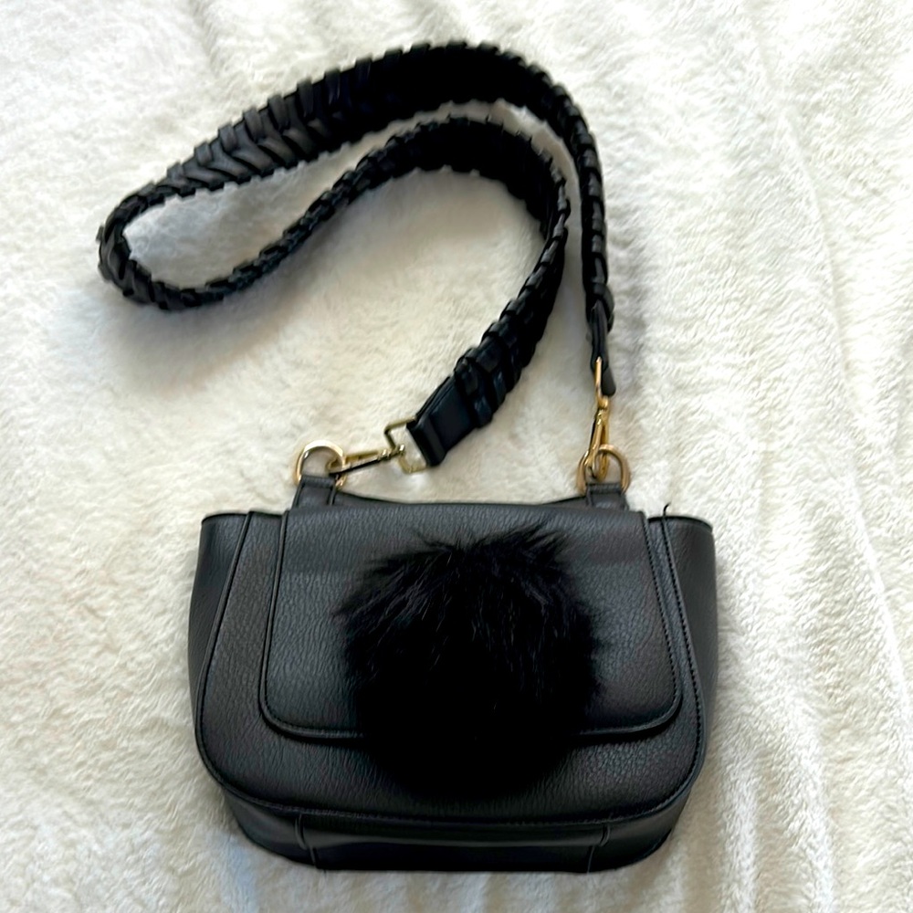 Jules Kae Black Crossbody Bag with Braided Strap